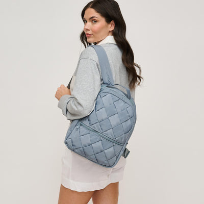 Woman wearing Dusty Blue Urban Expressions Robin Backpack 840611146472 View 1 | Dusty Blue