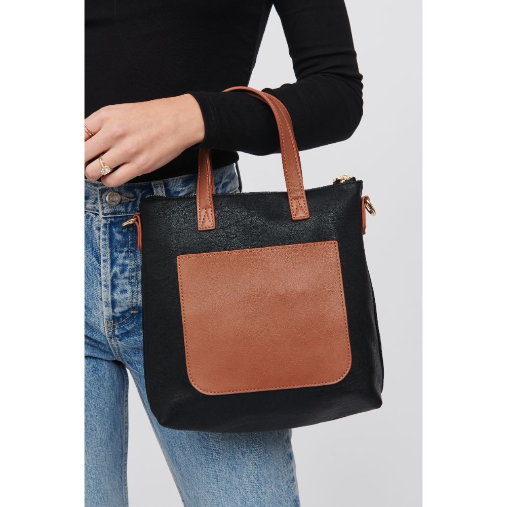 Woman wearing Black Urban Expressions Ilana Mini Tote 840611101679 View 4 | Black