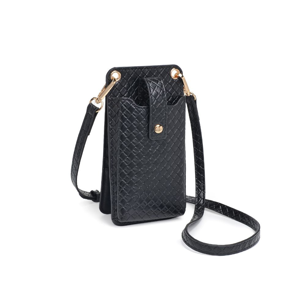Product Image of Urban Expressions Claire Woven Cell Phone Crossbody 840611102331 View 6 | Black