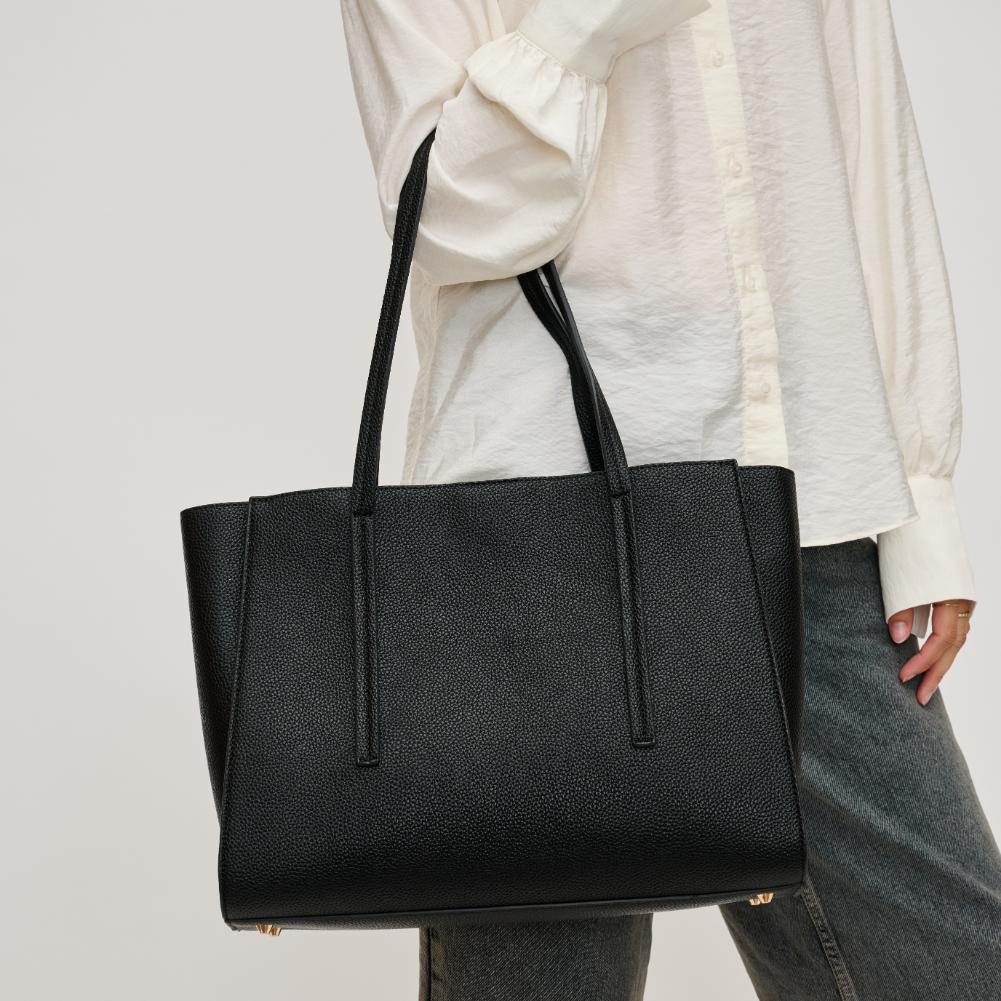 Woman wearing Black Urban Expressions Gabby Tote 840611130785 View 4 | Black