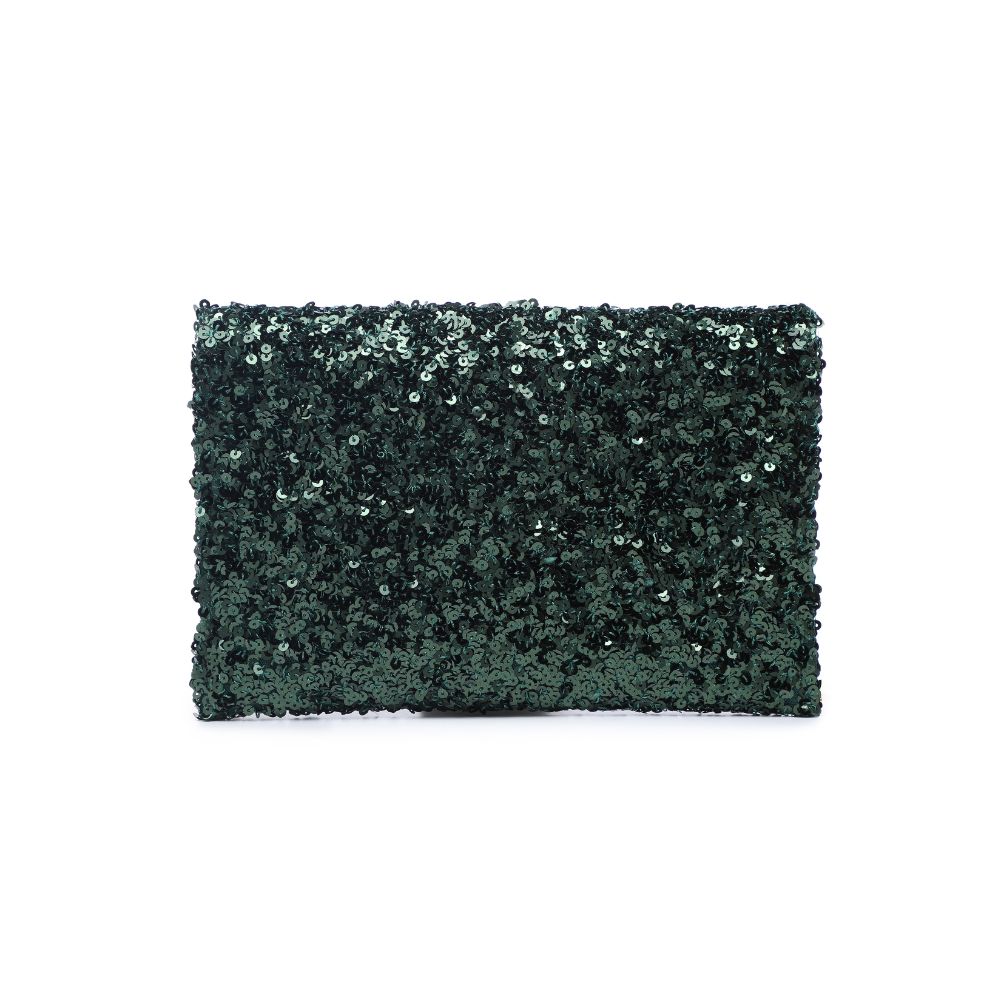 Product Image of Urban Expressions Rizza Sequin Evening Bag 840611103437 View 7 | Emerald