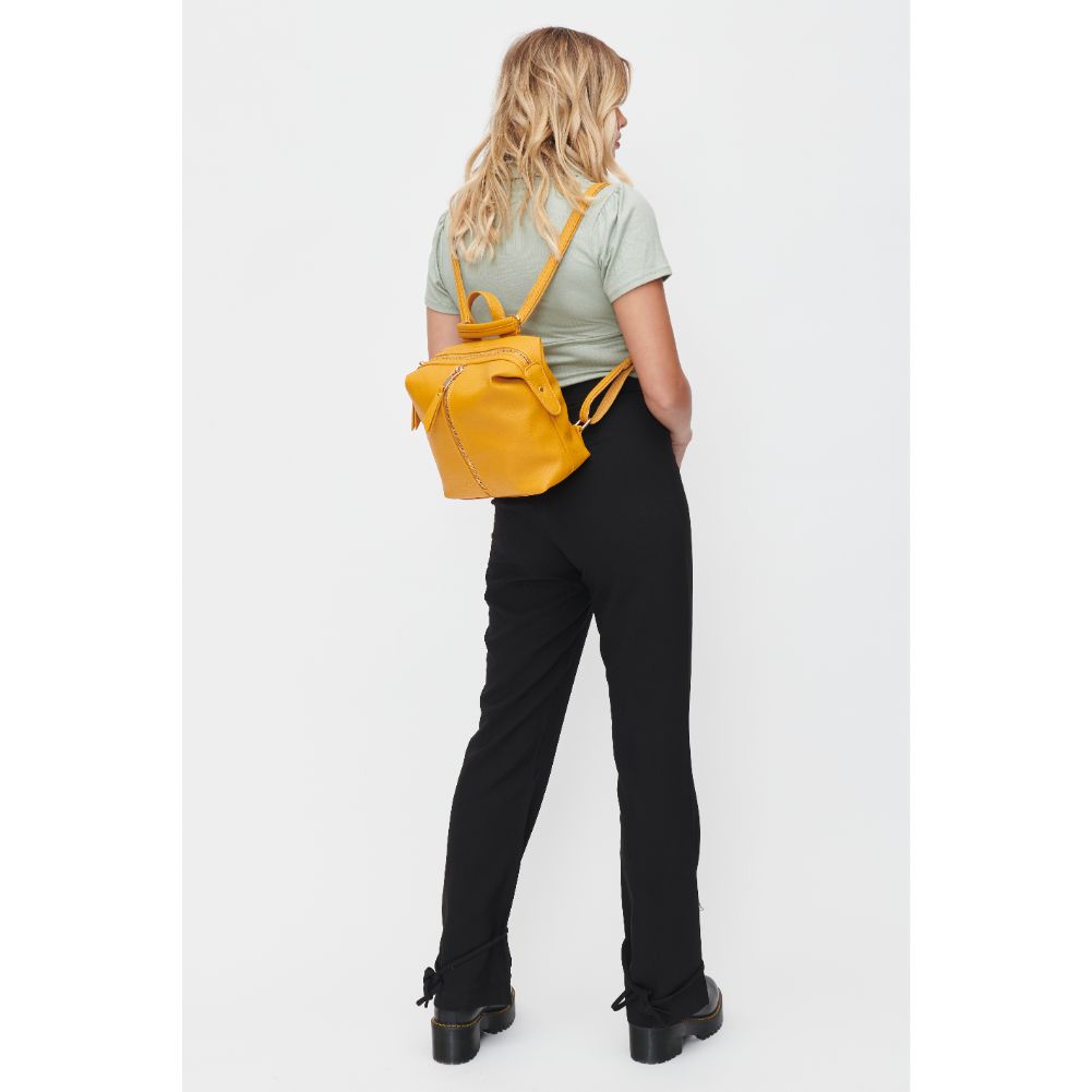 Woman wearing Mustard Urban Expressions Petit - Kenzie Backpack 840611101198 View 2 | Mustard