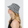 Woman wearing Black White Urban Expressions Houndstooth Bucket Hat Bucket Hat 818209014663 View 1 | Black White