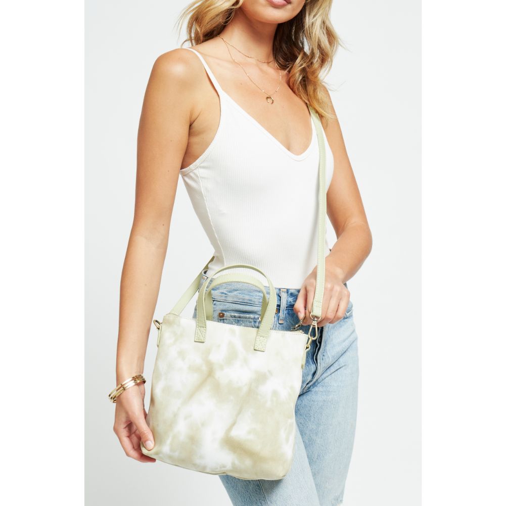 Woman wearing Sage Urban Expressions Hazel Crossbody 840611180131 View 1 | Sage