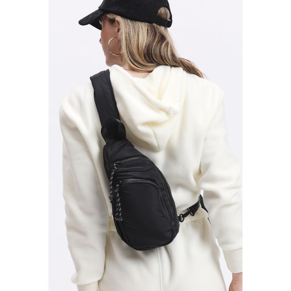 Woman wearing Black Urban Expressions Parc Sling Backpack 840611114419 View 2 | Black