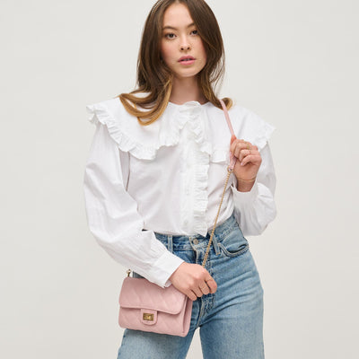 Woman wearing Blush Urban Expressions Shelly Crossbody 840611153470 View 1 | Blush