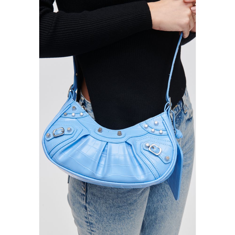 Woman wearing Sky Blue Urban Expressions Bellatrix Crossbody 840611105615 View 4 | Sky Blue