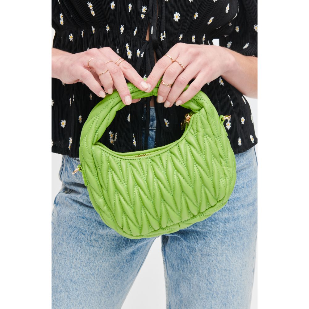 Woman wearing Lime Urban Expressions Persephone Crossbody 840611106995 View 4 | Lime