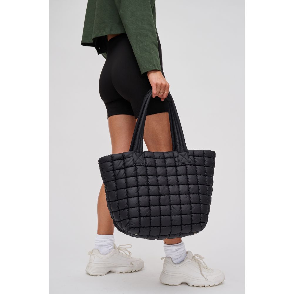 Woman wearing Black Urban Expressions Breakaway - Puffer Tote 840611119834 View 1 | Black