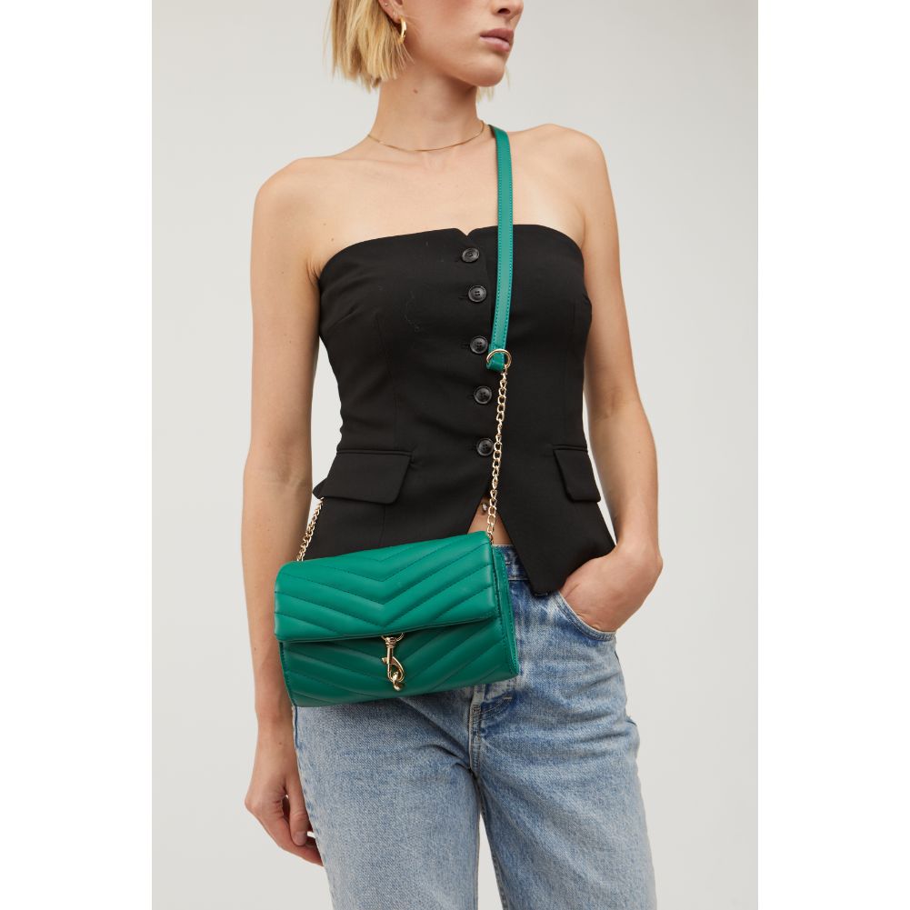 Woman wearing Emerald Urban Expressions Nanci Crossbody 840611115386 View 1 | Emerald