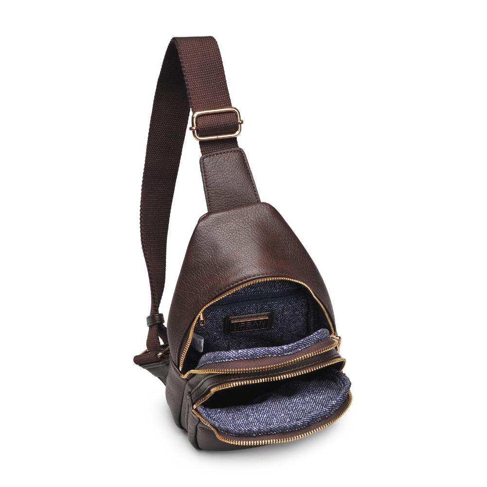 Product Image of Urban Expressions Zephyr Sling Backpack 840611193285 View 8 | Espresso