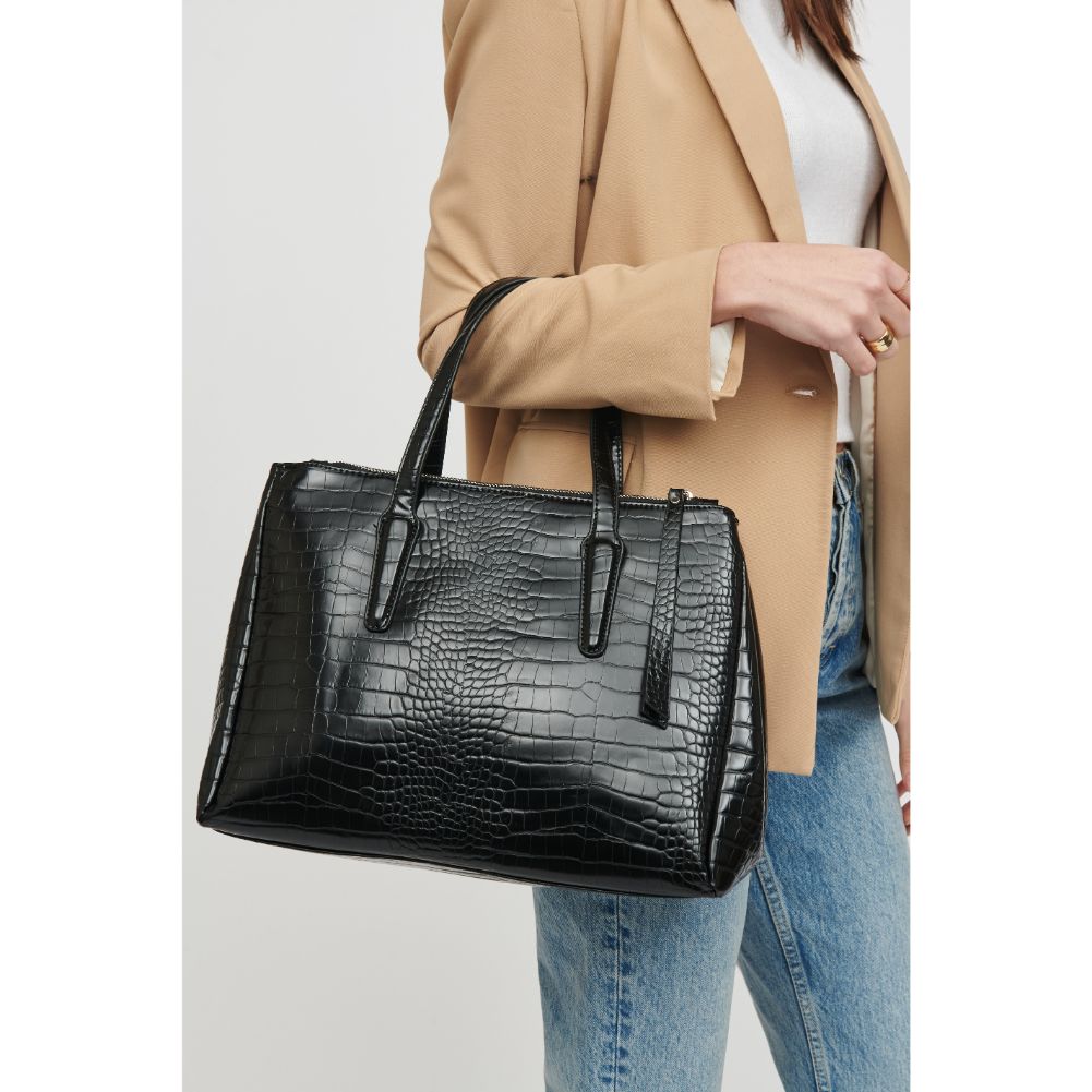 Woman wearing Black Urban Expressions Nora Satchel 840611167347 View 1 | Black