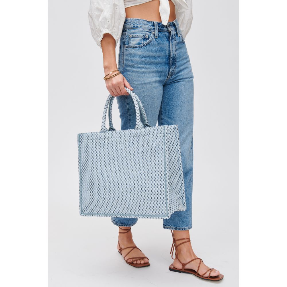 Woman wearing Denim Urban Expressions Iona Tote 840611108852 View 2 | Denim