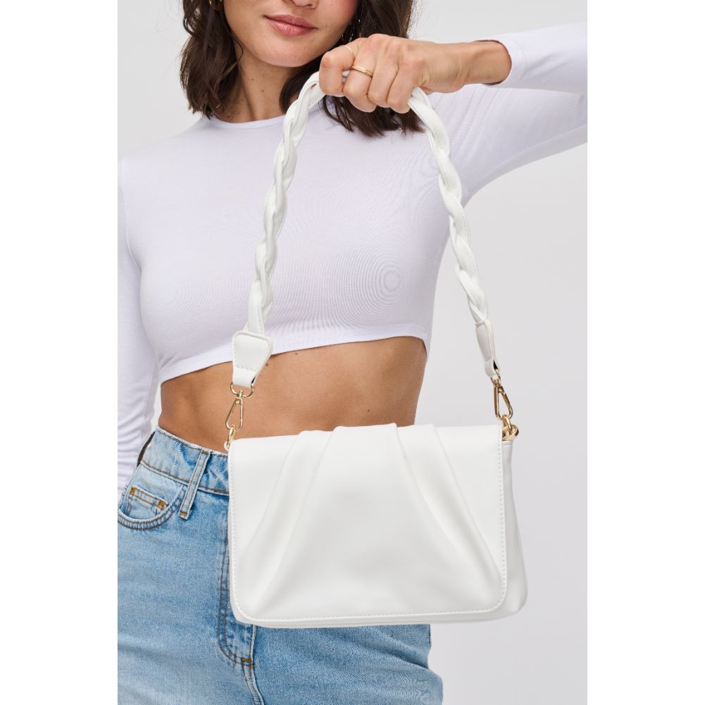 Woman wearing White Urban Expressions Aimee Crossbody 840611124562 View 4 | White