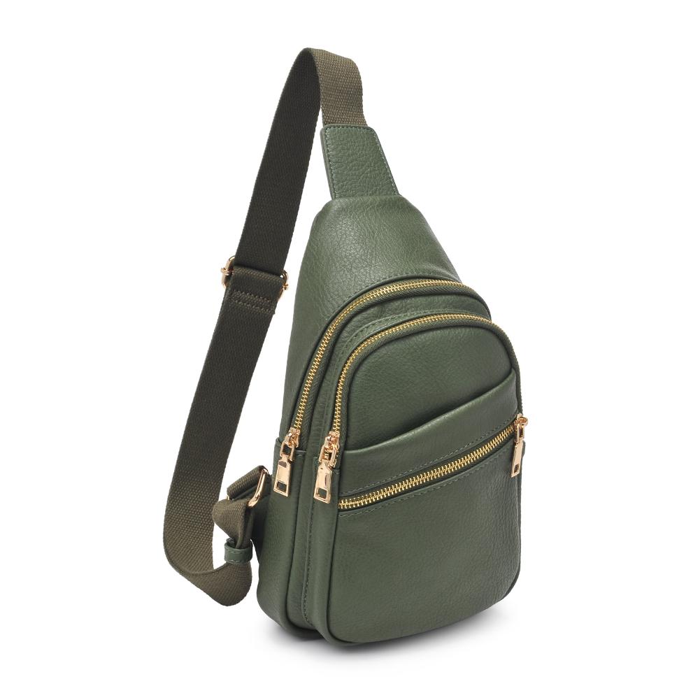 Product Image of Urban Expressions Zephyr Sling Backpack 840611116246 View 7 | Olive