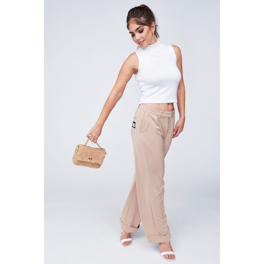 Woman wearing Camel Urban Expressions Corriedale - Sherpa Crossbody 818209010009 View 4 | Camel