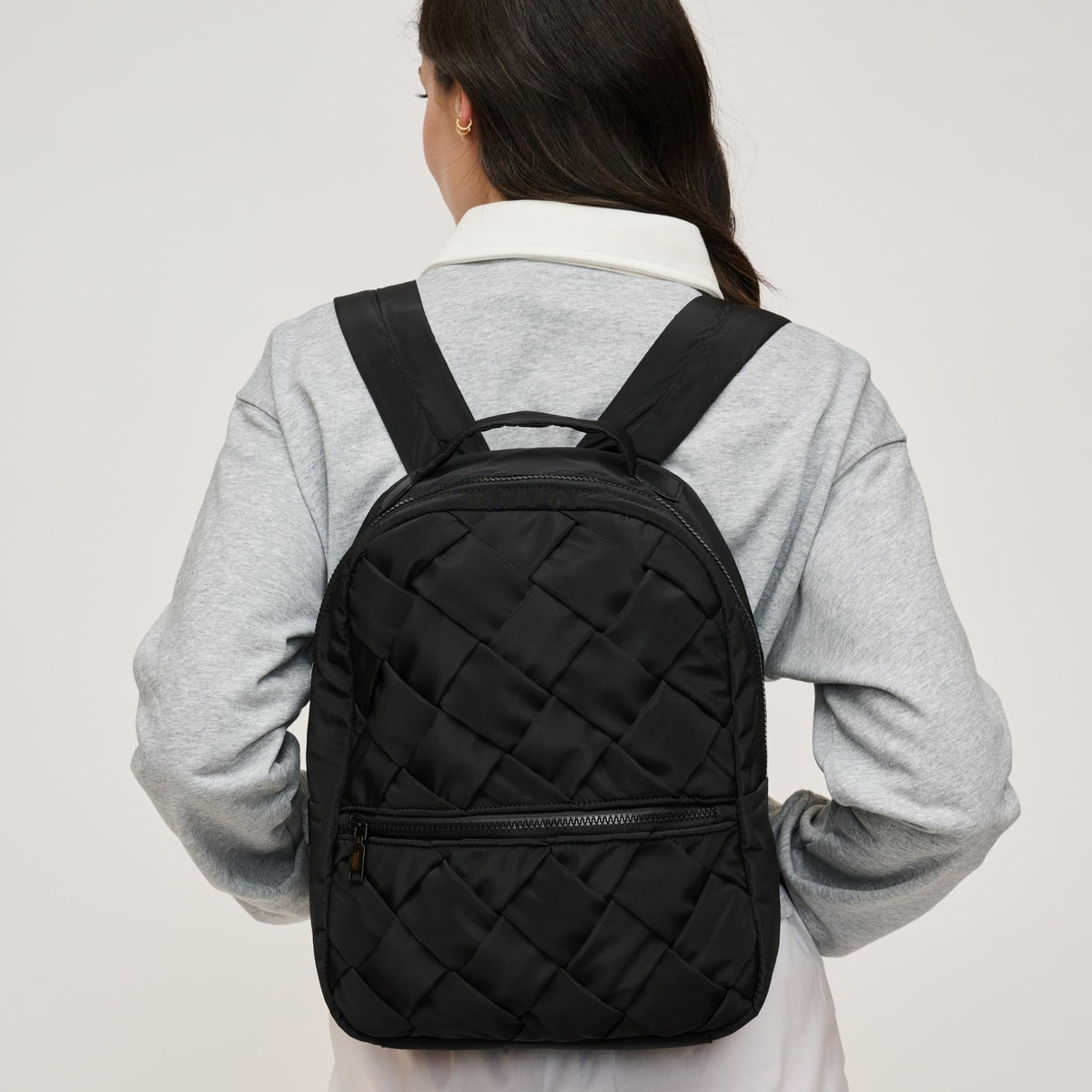 Woman wearing Black Urban Expressions Robin Backpack 840611146458 View 1 | Black