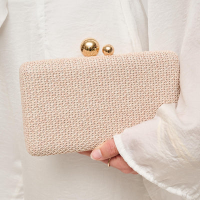 Woman wearing Pink Ivory Urban Expressions Klara Evening Bag 840611158604 View 1 | Pink Ivory