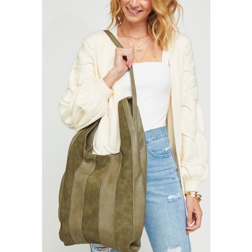 Woman wearing Olive Urban Expressions Rocco Hobo 840611157379 View 1 | Olive