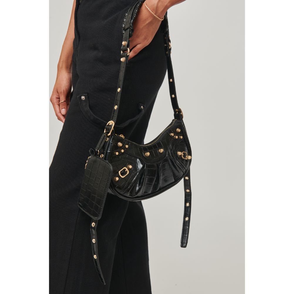 Woman wearing Black Urban Expressions Bellatrix Crossbody 840611104076 View 4 | Black