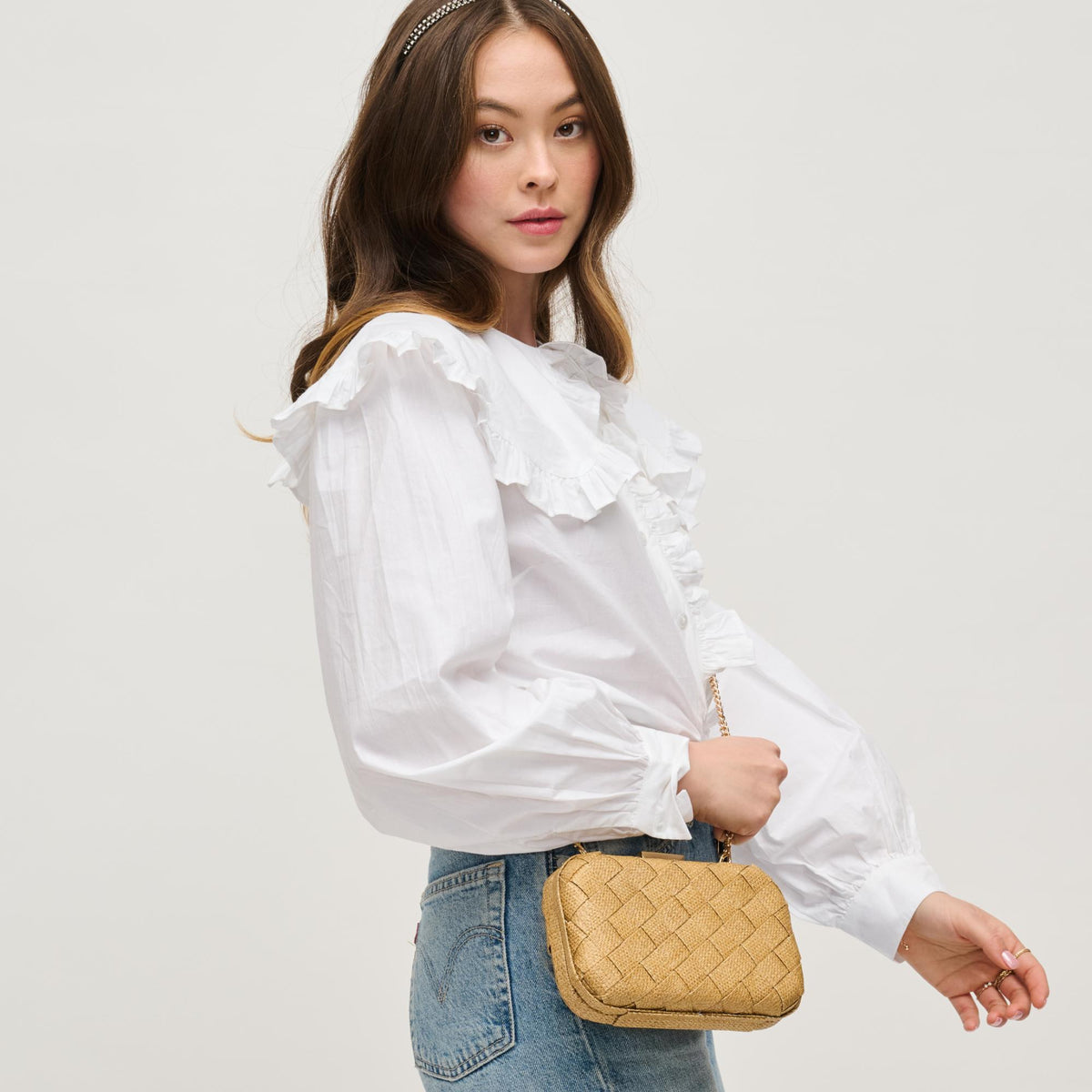 Woman wearing Natural Urban Expressions Addie Clutch 840611158666 View 3 | Natural