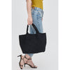 Woman wearing Black Urban Expressions Azadi Tote 840611186942 View 1 | Black