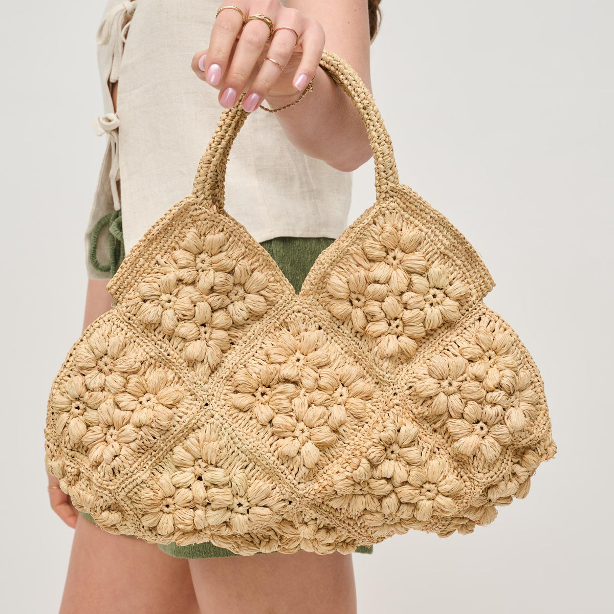 Woman wearing Natural Urban Expressions Beth Tote 840611153869 View 1 | Natural