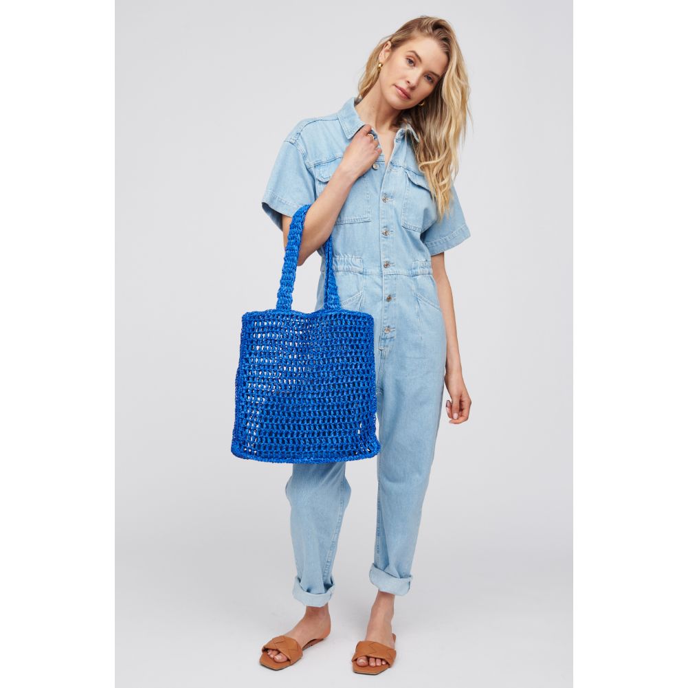 Woman wearing Cobalt Urban Expressions Bouvet Tote 818209016988 View 3 | Cobalt