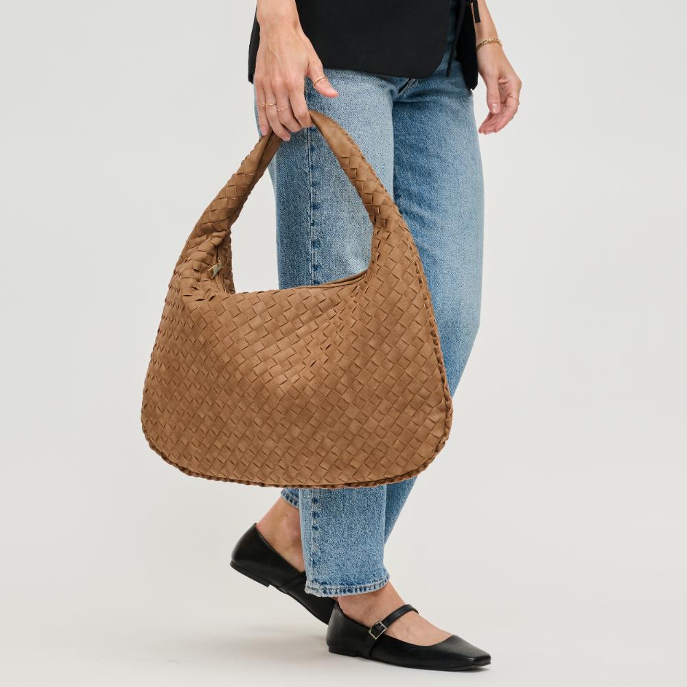 Woman wearing Nutmeg Urban Expressions Victoria Hobo 840611140852 View 2 | Nutmeg