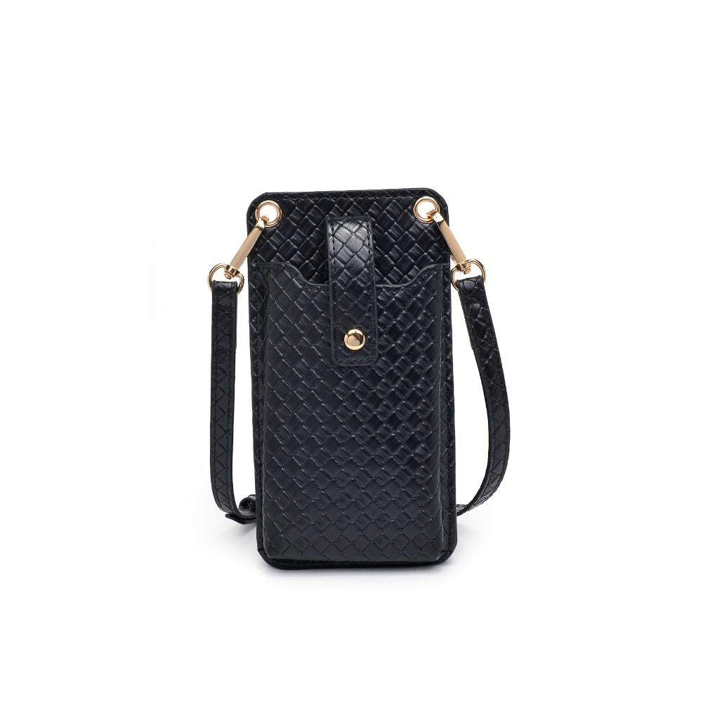 Product Image of Urban Expressions Claire Woven Cell Phone Crossbody 840611102331 View 5 | Black