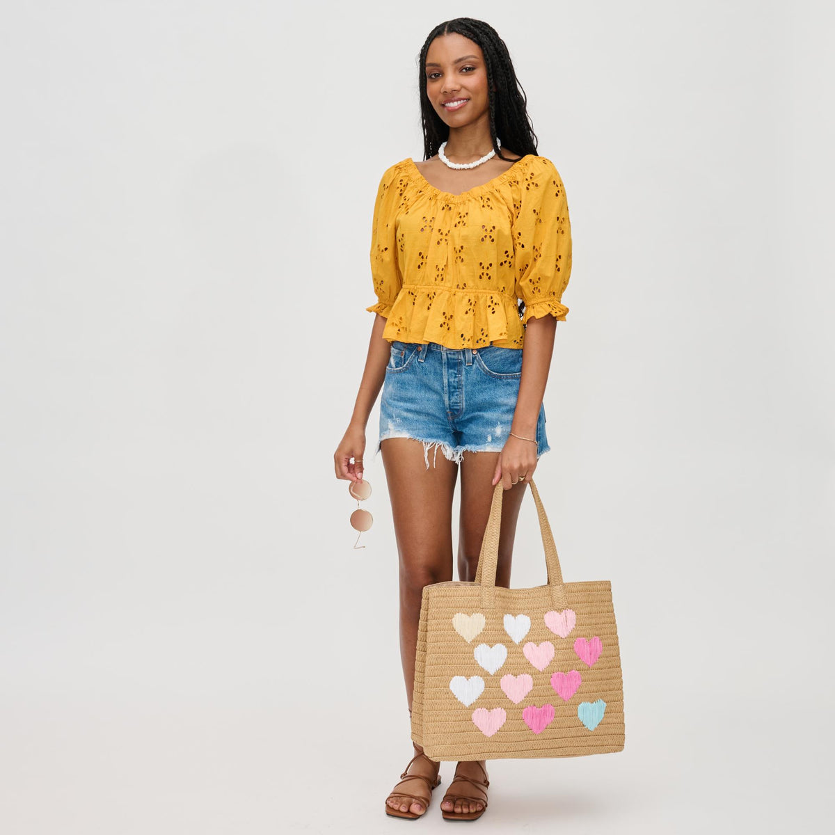 Woman wearing Natural Heart Multi Urban Expressions Francine Tote 840611131751 View 4 | Natural Heart Multi