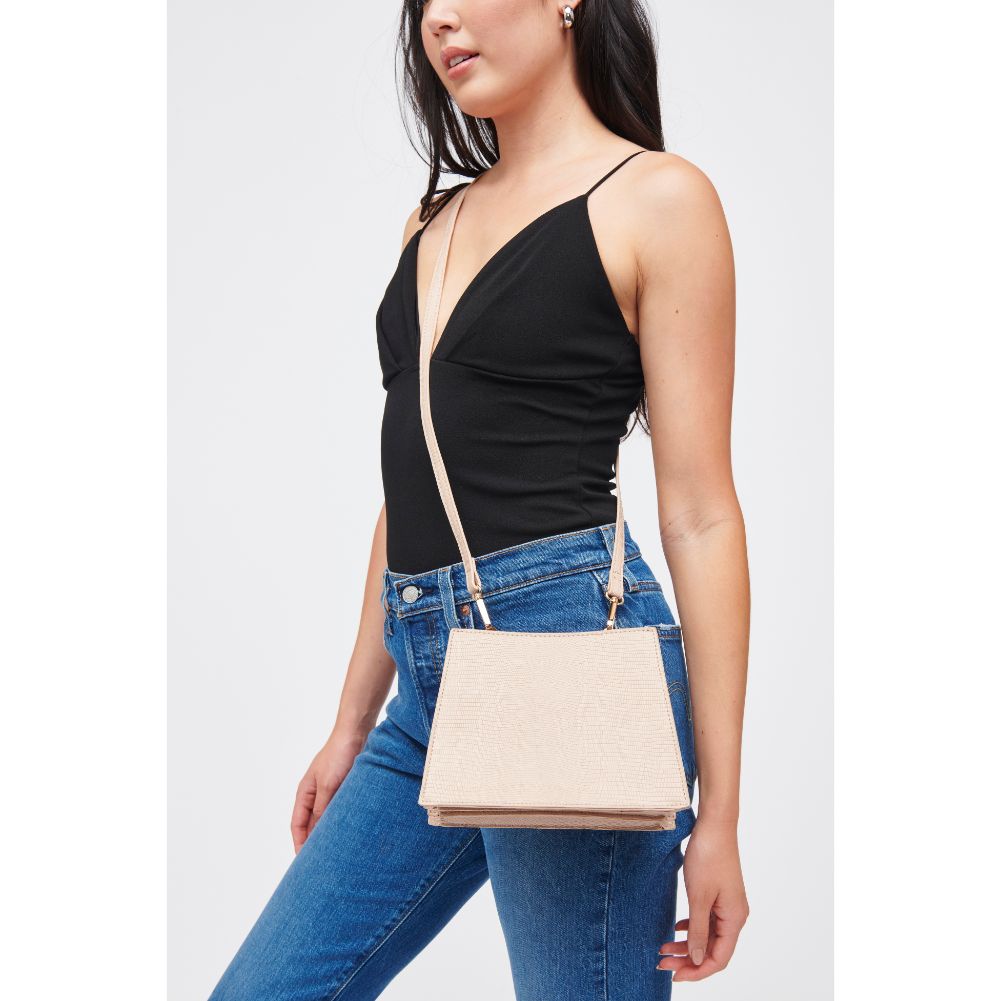 Woman wearing Nude Urban Expressions Della Crossbody 840611185099 View 1 | Nude