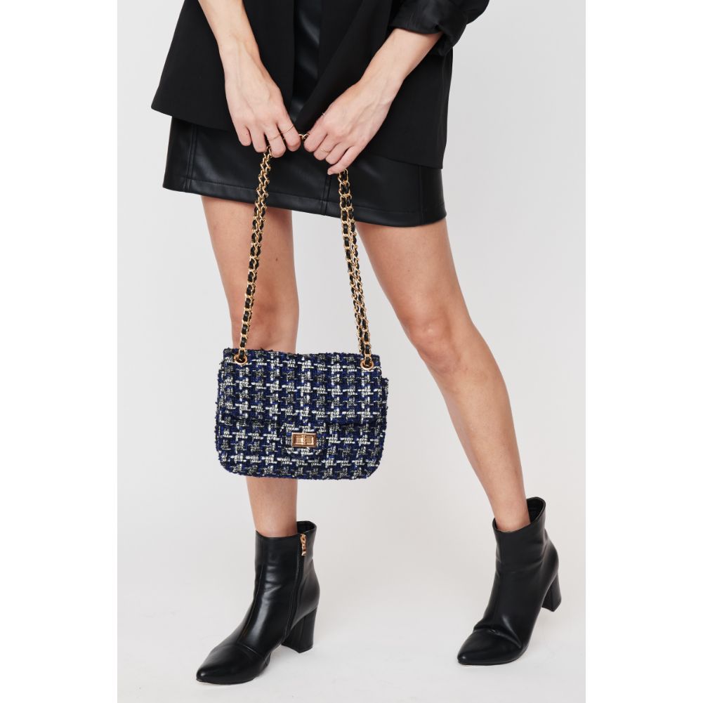 Woman wearing Navy Multi Urban Expressions Alexina Crossbody 840611103109 View 1 | Navy Multi