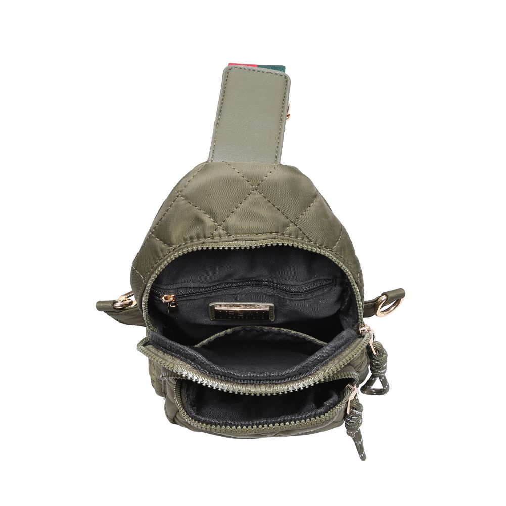 Product Image of Urban Expressions Ace - Quilted Nylon Sling Backpack 840611101693 View 8 | Olive
