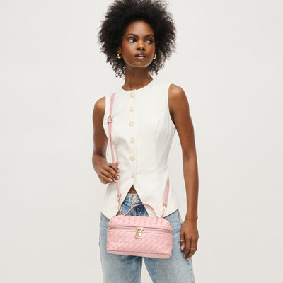 Woman wearing Pink Urban Expressions Richie Crossbody 840611151964 View 1 | Pink