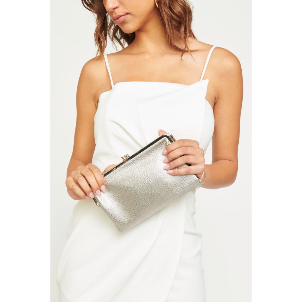 Woman wearing Silver Urban Expressions Sandra Wallet NA-840611130785 View 2 | Silver