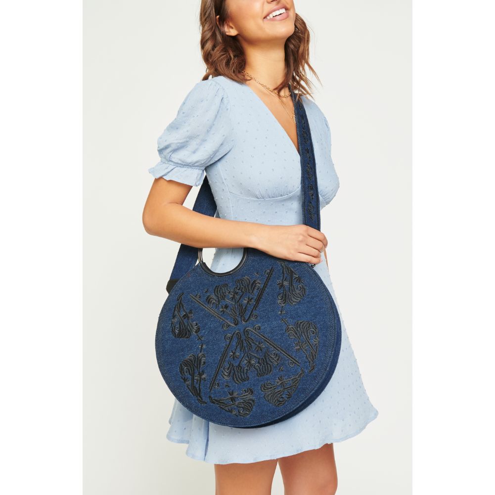 Woman wearing Indigo Urban Expressions Priscilla Crossbody 840611143228 View 2 | Indigo