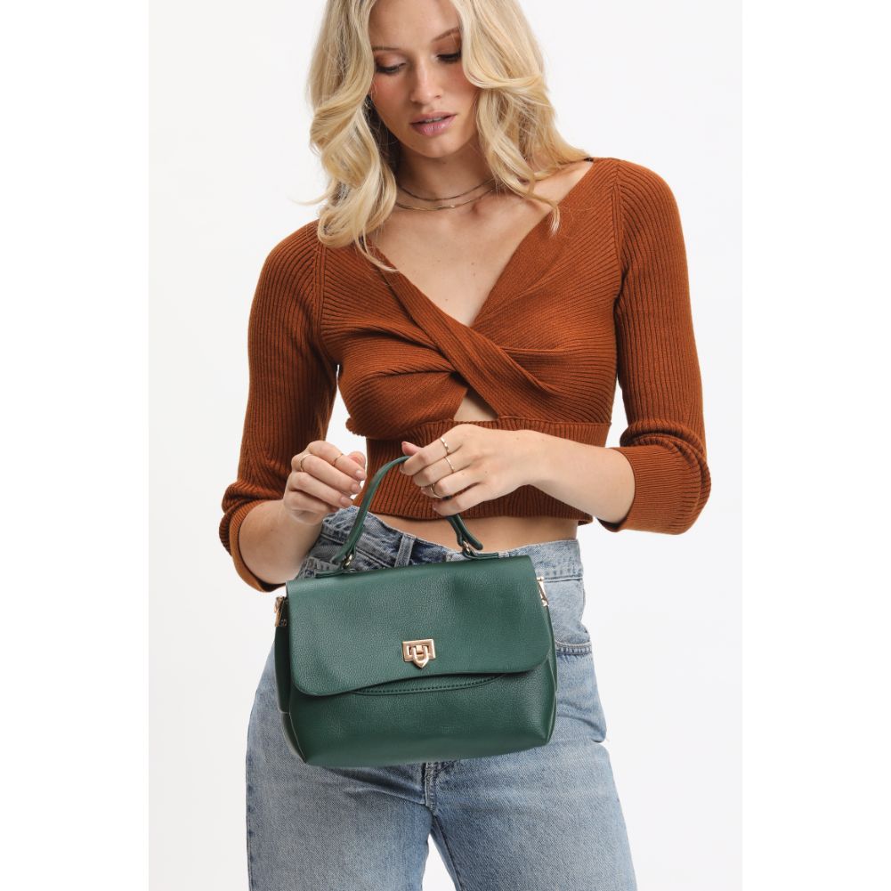 Woman wearing Hunter Green Urban Expressions Tati Crossbody 840611114938 View 3 | Hunter Green