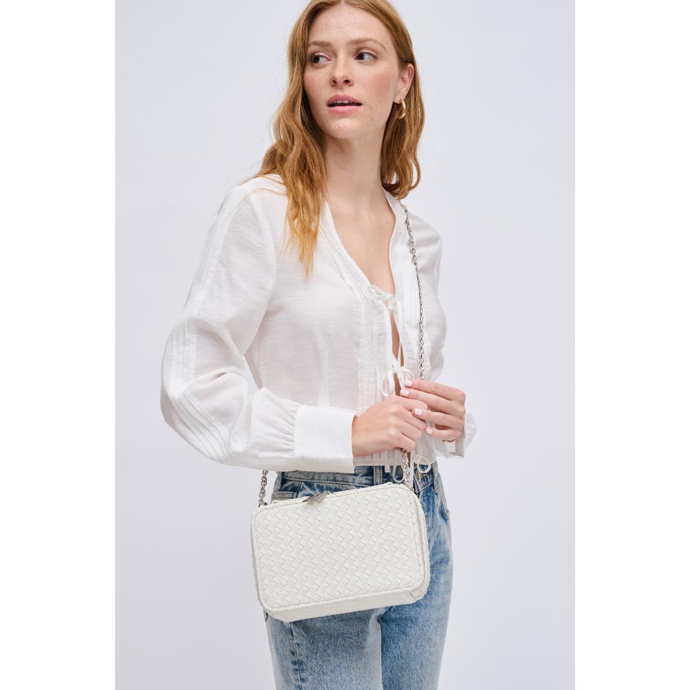 Woman wearing Ivory Urban Expressions Elle Crossbody 840611124463 View 1 | Ivory