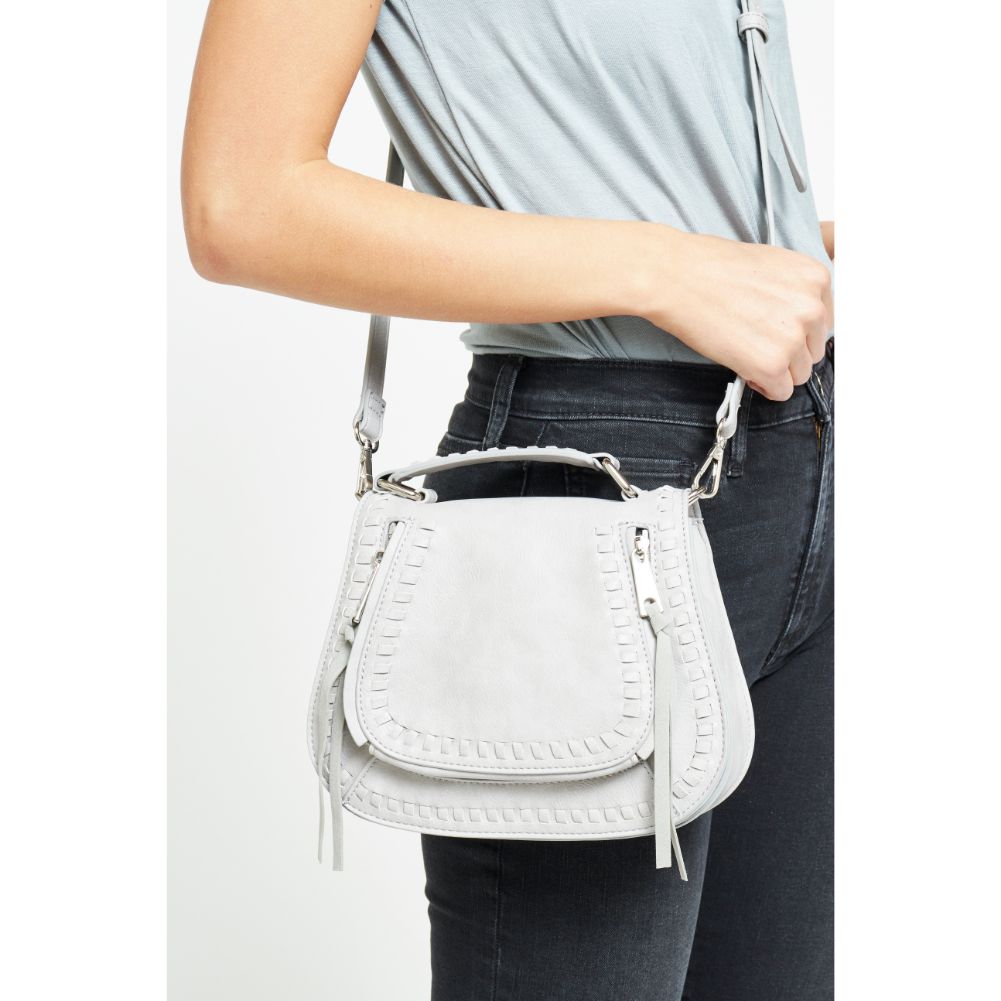 Woman wearing Dove Grey Urban Expressions Khloe - Mini Crossbody 840611176592 View 3 | Dove Grey