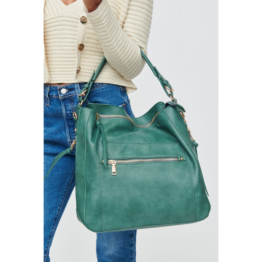 Woman wearing Emerald Urban Expressions Brooklyn Hobo 840611108661 View 4 | Emerald