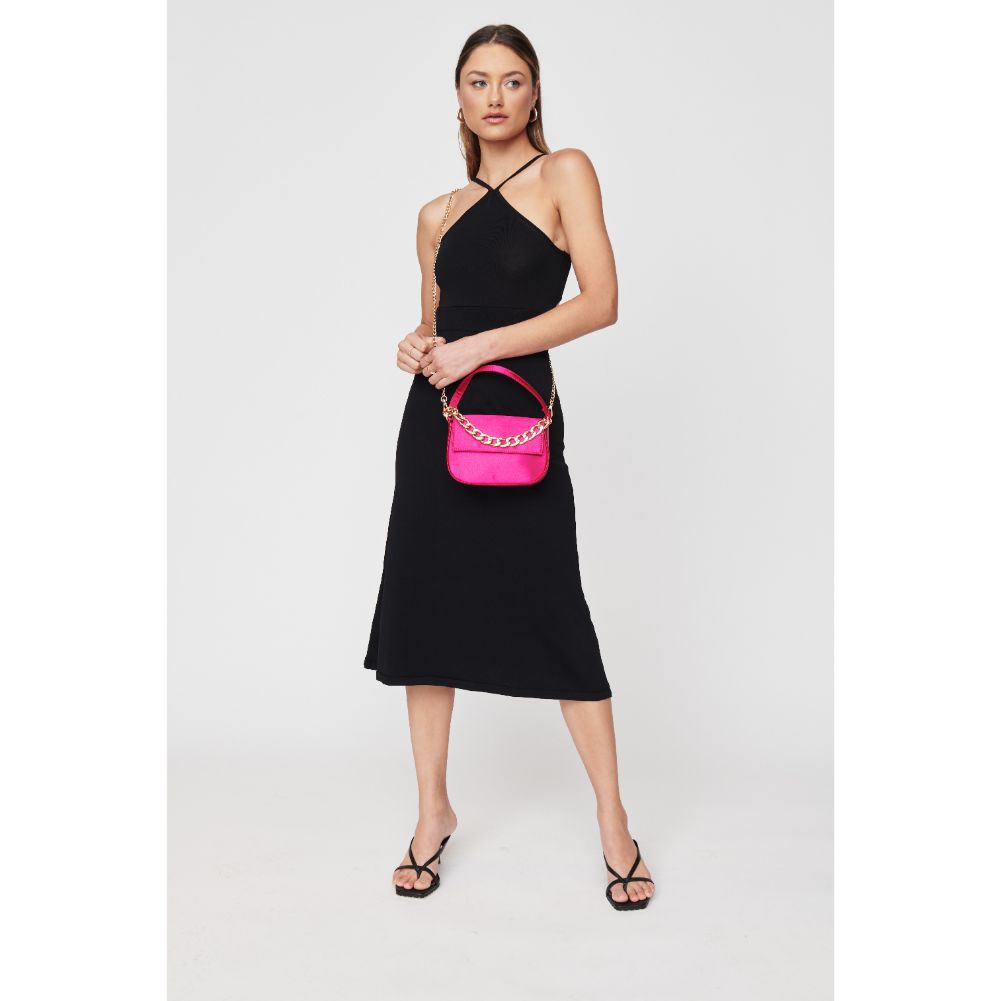 Woman wearing Magenta Urban Expressions Aaliyah Evening Bag 840611101051 View 3 | Magenta