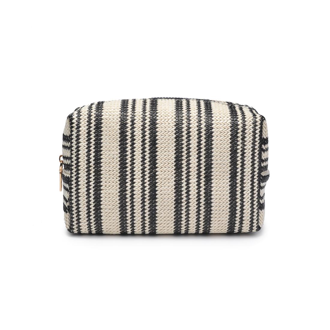 Product Image of Urban Expressions Voyage Stripe Cosmetic Pouch 840611152626 View 1 | Black White