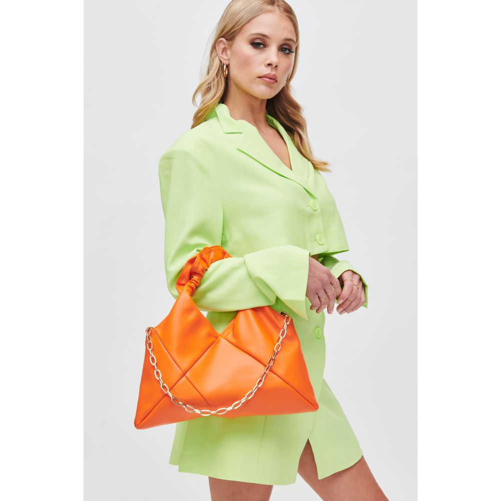 Woman wearing Tangerine Urban Expressions Tinley Crossbody 840611105943 View 2 | Tangerine