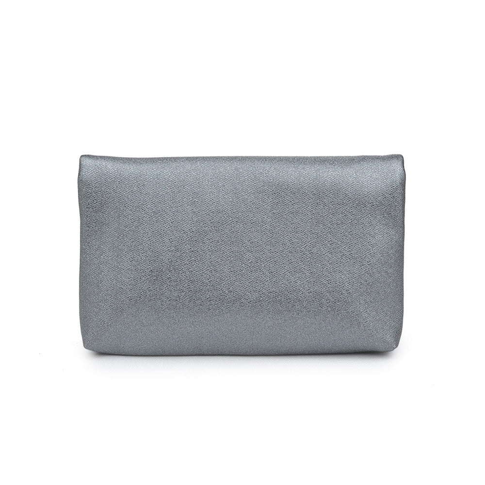 Product Image of Urban Expressions Ember Metallic Clutch NA-840611150745 View 3 | Pewter