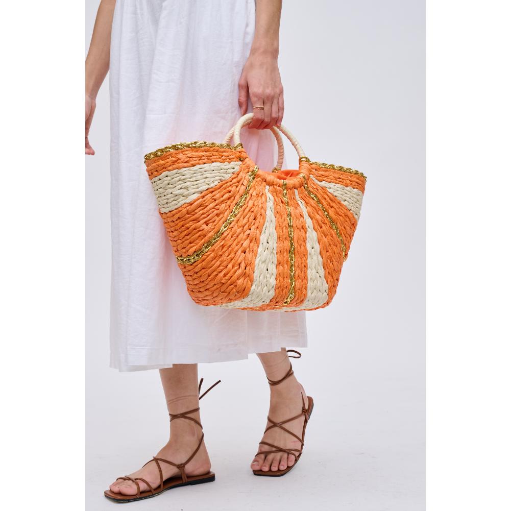 Woman wearing Orange Multi Urban Expressions Carmen Tote 840611123121 View 3 | Orange Multi