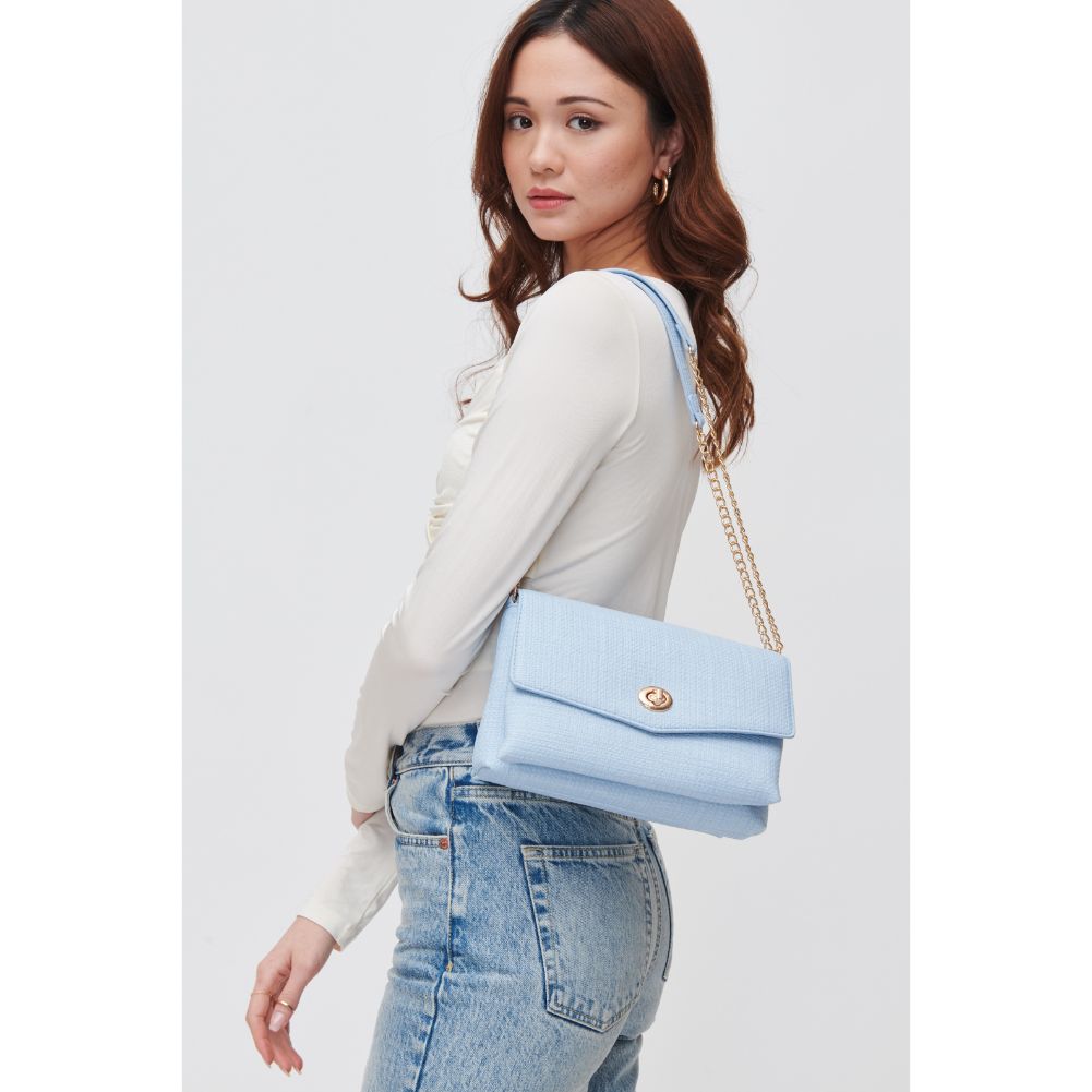 Woman wearing Sky Blue Urban Expressions Wrenlee Crossbody 840611118417 View 3 | Sky Blue