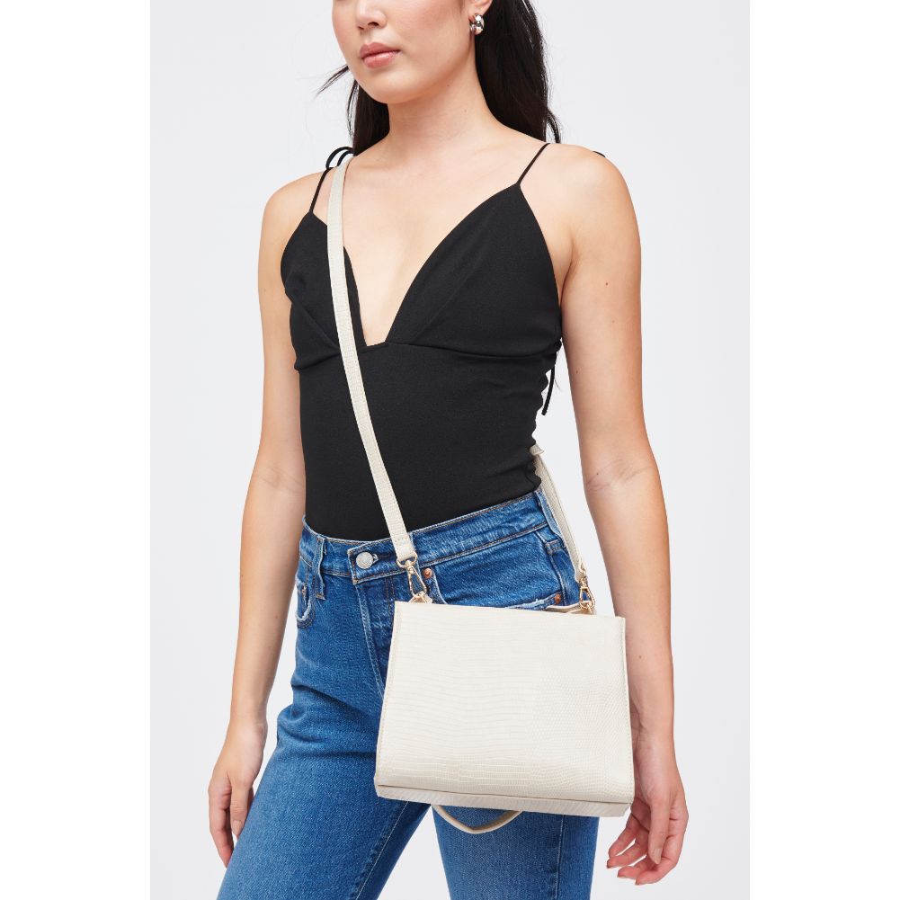 Woman wearing Oatmilk Urban Expressions Deloris Shoulder Bag 840611185112 View 1 | Oatmilk