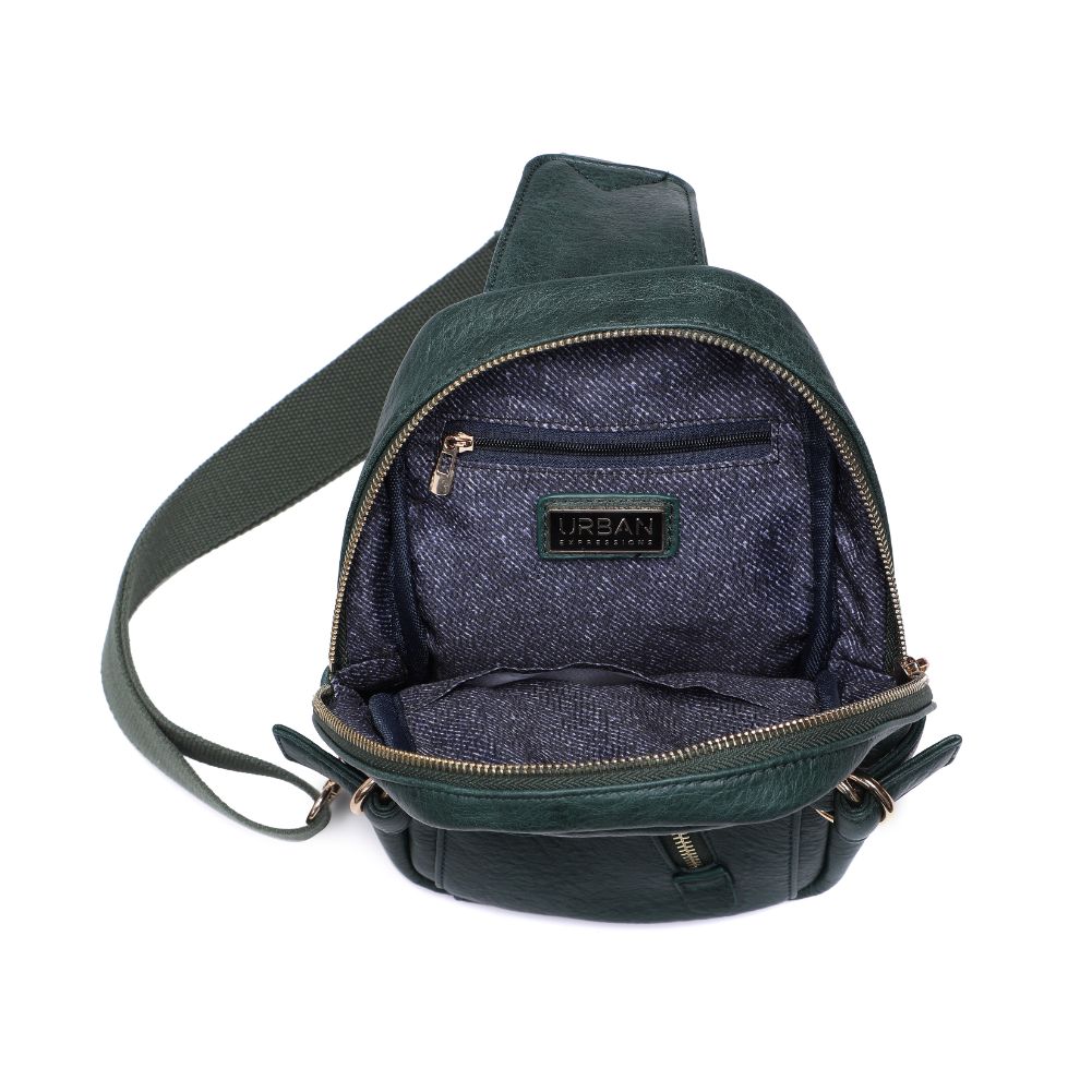 Product Image of Urban Expressions Micah Sling Backpack 840611108807 View 8 | Emerald