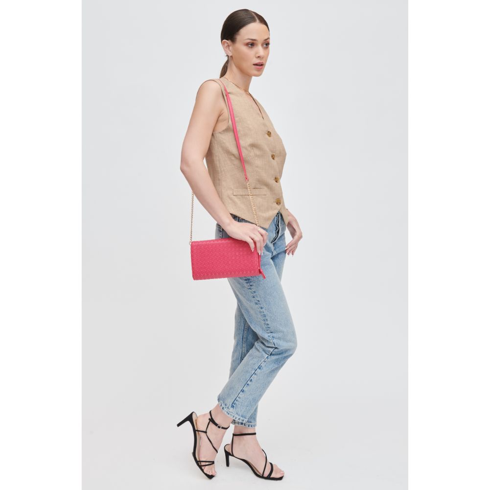 Woman wearing Bubblegum Urban Expressions Wallis Crossbody 840611107510 View 2 | Bubblegum